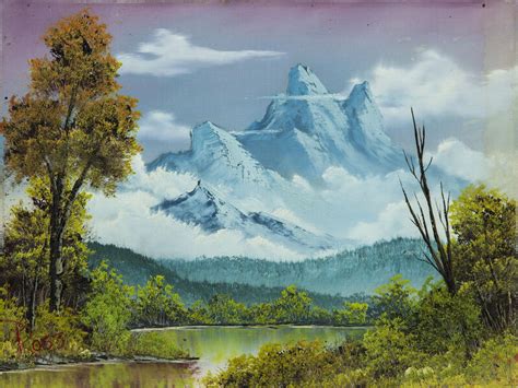 Bob Ross Bob Ross Towering Peaks Signed Original Painting