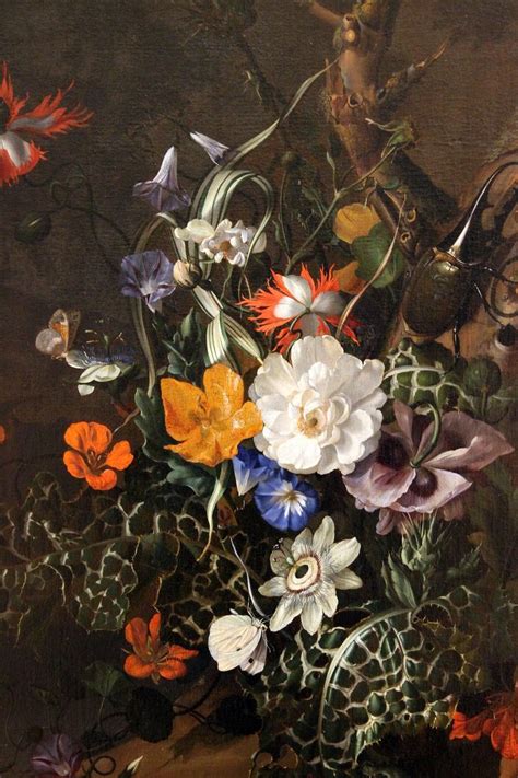 Print of rachel ruysch's still life with flowers in a glass vase, c. Rachel Ruysch. A Sylvan Scene with Flowers. detail ...