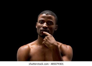 Naked Afro American Man Thoughtfully Looking Stock Photo Shutterstock