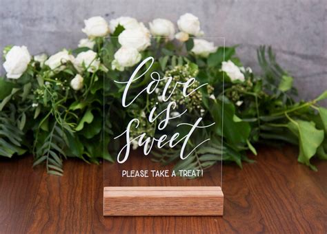 Love Is Sweet Sign Dessert Table Wedding Signs Acrylic Etsy