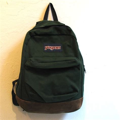 Vintage Suede Leather Jansport Backpack Unisex By Cairovintage