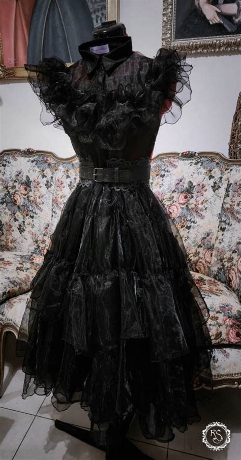 Wednesday Addams Black Dress Costume Cosplay Dance Prom Ball Etsy