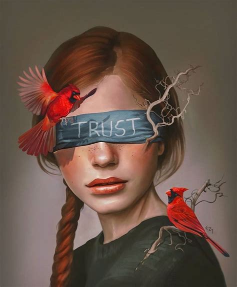 Surreal Digital Painting Covered Eyes By Elena Masci Image