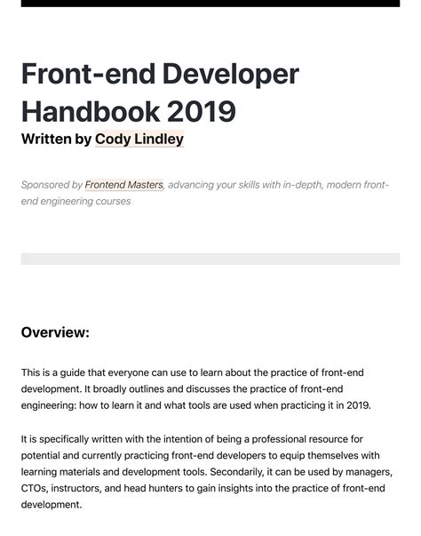 Solution Front End Developer Handbook 2019 Studypool