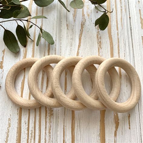 54mm Wood Rings Large Wooden Ring Natural Round For Macrame Etsy
