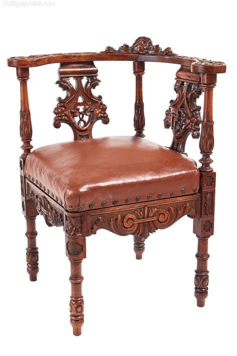 Fine Antique Carved Walnut Corner Chair Antiques Atlas