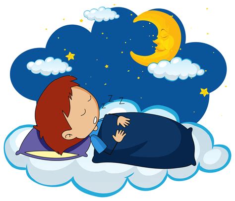 Boy Sleeping At Night 432422 Vector Art At Vecteezy