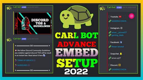 How To Make EMBED Info Channel On Discord Carl Bot Advance Embed Message YouTube