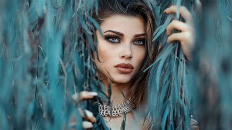 Sexy Pierced Blue Eyed Long Haired Brunette Teen Girl Wallpaper 7439 1920x1080 1080p