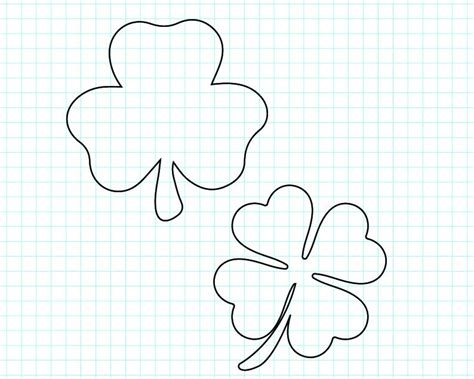 Clover Outline Svg Shamrock Outline Svg Files For Cricut Svg Etsy Denmark