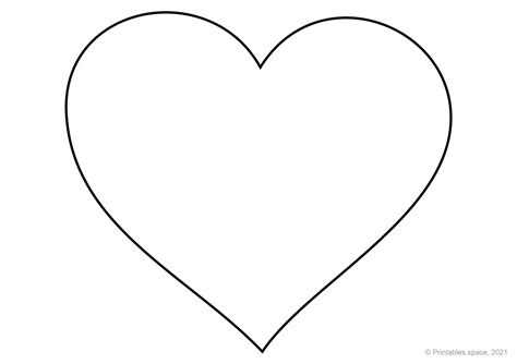 Large Heart Outline Printable Template Free Printables
