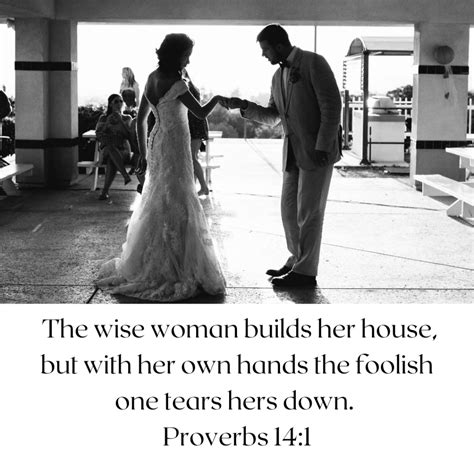 Photo Of A Man And Wife Holding Hands And About To Dance Text Underneath Says The Wise Woman
