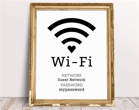 Wifi Password Printable Wifi Password Sign Wifi Printable Etsy Wifi