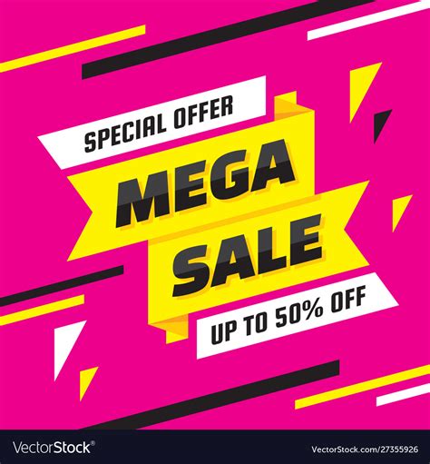 Mega Sale Special Offer Concept Banner Il Vector Image