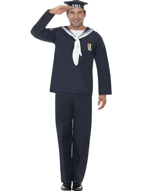 mens naval seaman navy sailor blue uniform sea man fancy dress costume outfit ebay