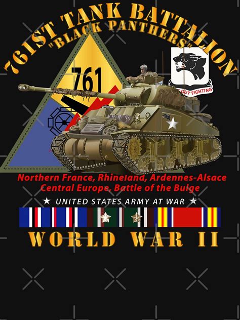 Army 761st Tank Battalion Black Panthers W Tank W Ssi Wwii Eu