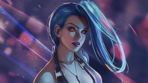 League Of Legends Blue Hair Girl Blue Hair Blue Eyes Girl Gwen Hd