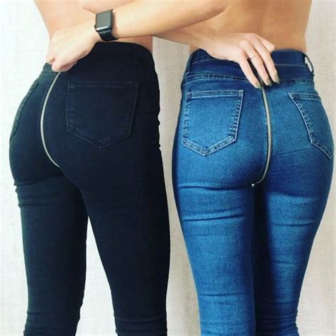 Women Sexy Hot Ass Pants Back With Zipper Pencil Jeans Wish