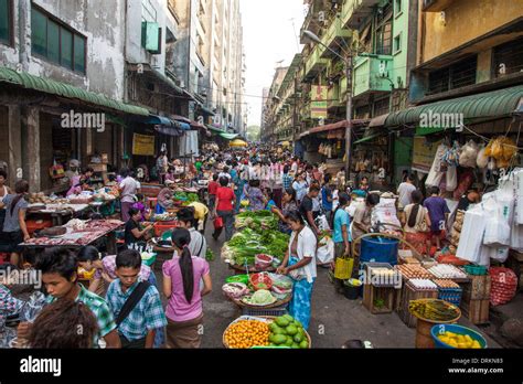 Market In Yangon Myanmar Stock Photo Alamy