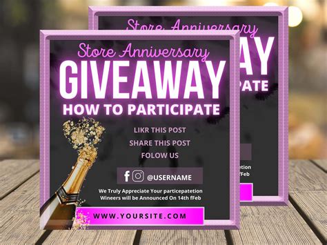 GIVEAWAY FLYER TEMPLATE D.I.Y Canva Giveaway Flyer Template | Etsy