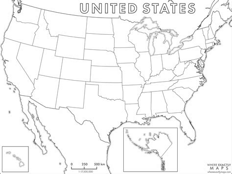 Printable Coloring Map Of The United States For Kids Colouring Pages