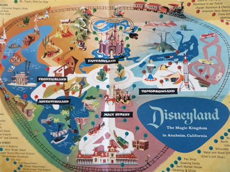 Disneyland California Theme Park Rare Bank Of America Souvenir Park Map Map