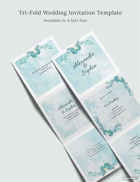 Tri Fold Wedding Invitation Template In Illustrator Psd Word