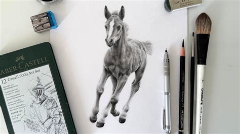 How To Draw A Horse With Panpastel Graphite And Colour Pencil