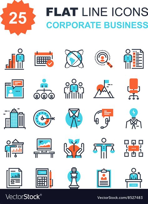 Corporate Business Icons Royalty Free Vector Image