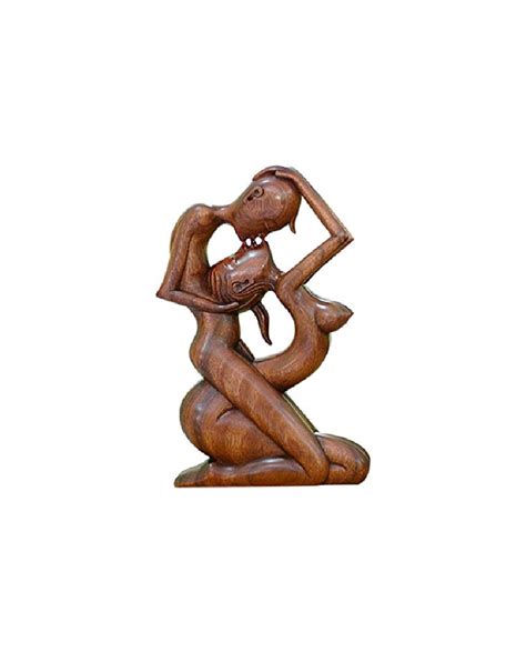 NOVICA Hand Carved Suar Wood Romantic Sculpture