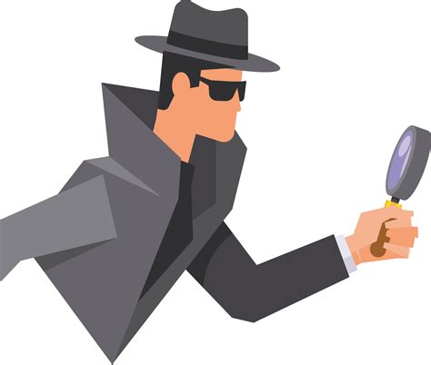 Image Of A Detective Using A Magnifying Glass 22975790 Vector Art At