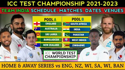 Wtc 2 Icc World Test Championship 2021 2023 Team India Schedule