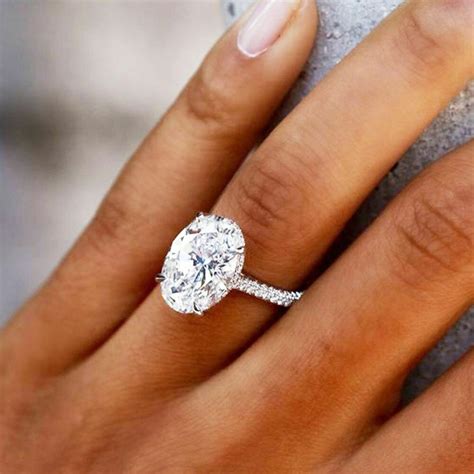 200 Ct Oval Halo Diamond Womens Engagement Wedding Ring 14k White Gold