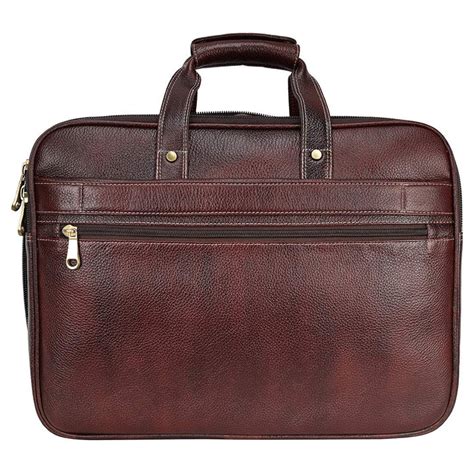 Hyatt Leather Accessories 16 Inch Expandable Natural Leather Laptop Br