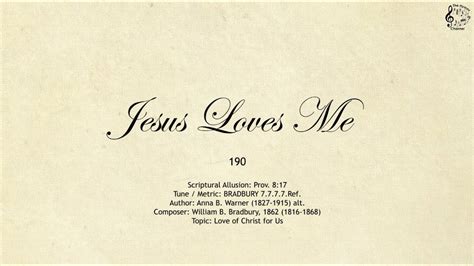 190 Jesus Loves Me Sda Hymnal The Hymns Channel Youtube