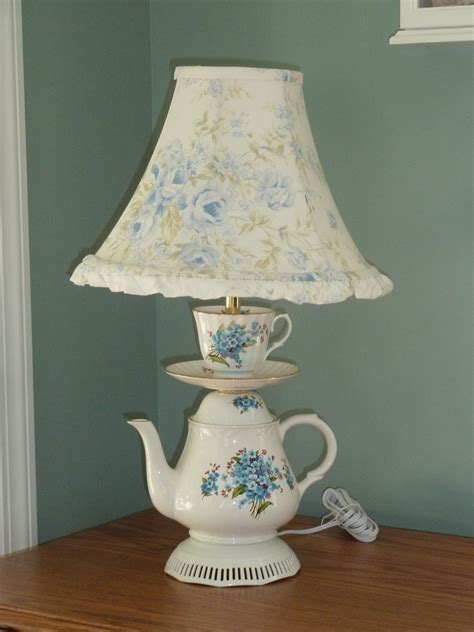 Blue Forget Me Not Lamp Teapot Lamp Beauty Lamp Tea Lights