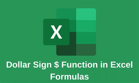 Dollar Sign Function In Excel Formulas