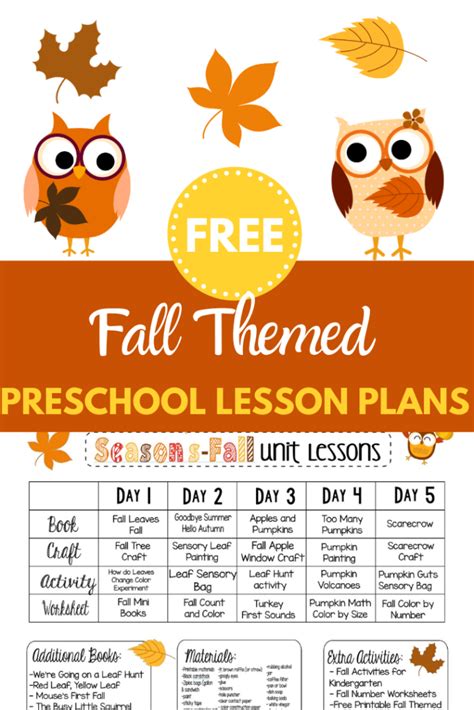 Looking For Fall Themed Preschool Lesson Plans Check Out These Free
