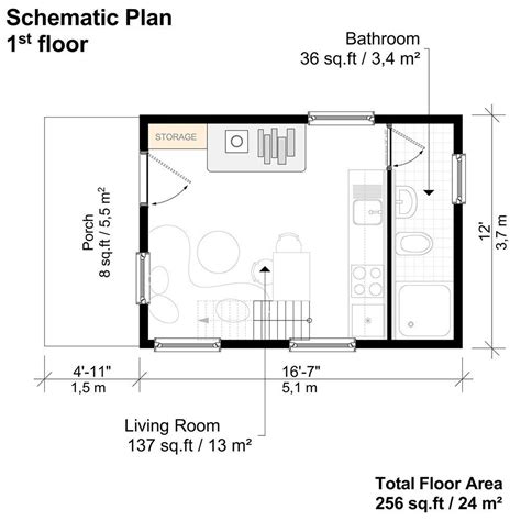 One Room Cottage Floor Plans Floorplansclick