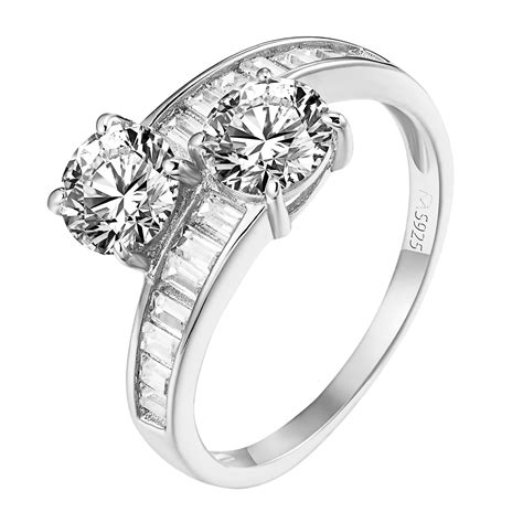 Forever Us Womens Wedding Ring Engagement Bridal 2 Solitaire Simulated