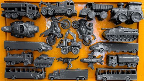 46 Membersihkan Mainan Mobil Bus Tank Tentara Truk Derek T Rek