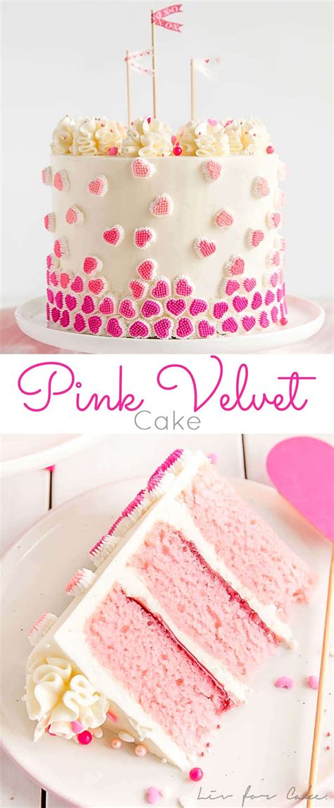 Beautiful pink cake with a delicate white chocolate flavor and a velvety, moist crumb. Pink Velvet Cake | Liv for Cake