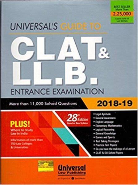 Universals Guide To Clat And Llb Entrance Examination 2018 19 English