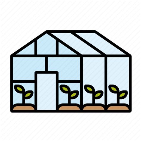 Building Greenhouse Glasshouse Gardening Hothouse Eco Farm Icon