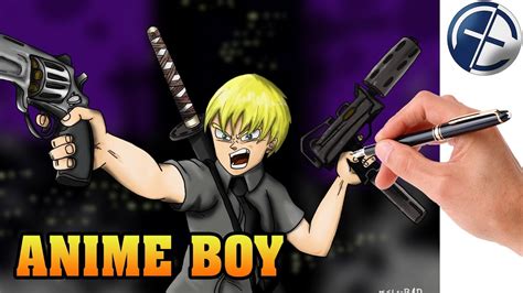 There are plenty of boys in anime that will blush and call you a baka too. Anime Boy zeichnen mit Katana und Waffen [Wacom Cintiq ...
