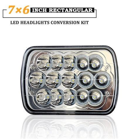 rectangular 5x7 7x6 inch led sealed beam headlights hi lo beam h6054 h5054 h6052 headlamps