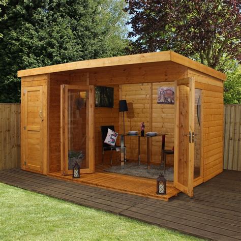 So, what's the difference between a storage shed and a tiny house? Mercia Garden Products 12 x 8 Ft. Summer House With Side ...
