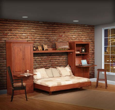 The mission of wall beds usa is simple: Amish Horizontal Wall Bed Set with Side Storage from ...