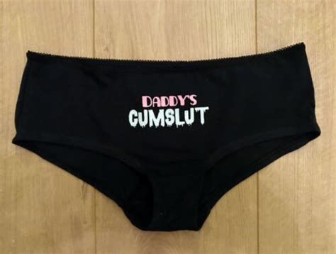 Daddys Cum Slut Glitter Knickers Thong Hot Pants Naughty Ddlg Kinky 60g Ebay