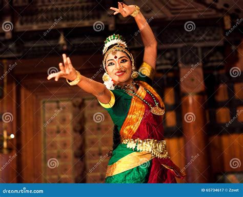 Beautiful Indian Girl Dancing Bharat Natyam Dance India Editorial